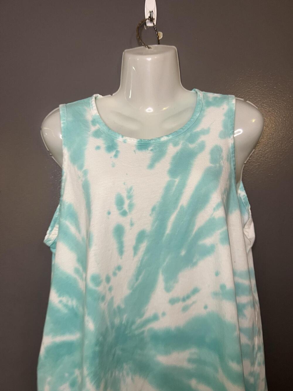 J.Crew Dress Womens Medium Blue Tie Dye Tank Jersey Midi Sundress Sleeveless